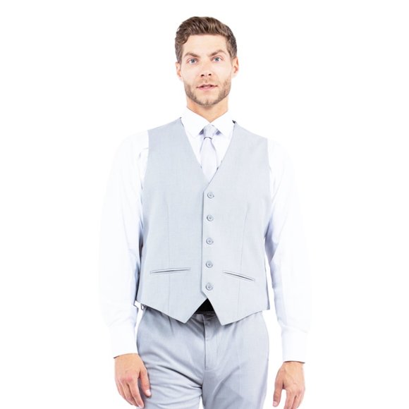 4-Way Stretch Mens Suit Set, 3-Piece Grey - Picture 2 of 7